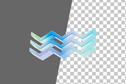 Preview: Triple Wavy Line Shape 3D Icon