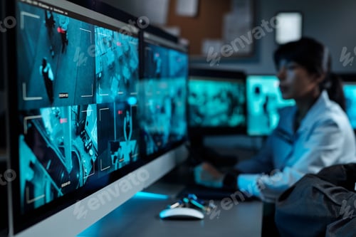 Preview: Computer screen with cctv video