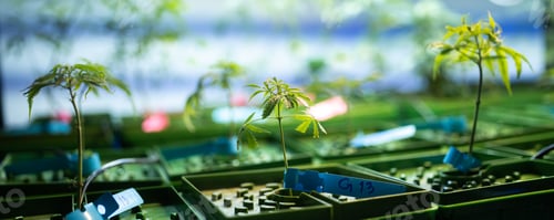 Preview: marijuana or ganja plant leaf growth in farm, agriculture crop background of ganja cannabis