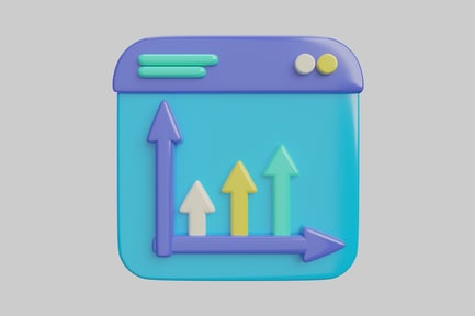 Visualización de datos de gráficos empresariales en crecimiento