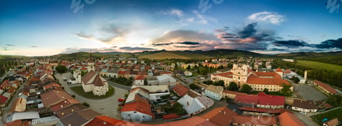 Preview: Aerial drone view of Podolinec, the town near Stara Lubovna, Slovakia