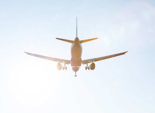 Preview: Back of flying Plane in the sky