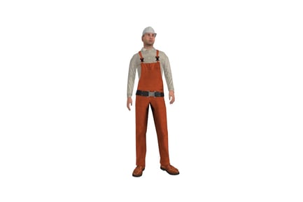 Preview: Figure in orange overalls and hard hat