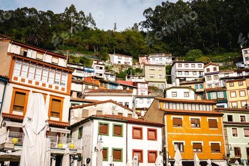 Preview: Bird's eye view of the Cudillero, a municipality in the Principality of Asturias, Spain