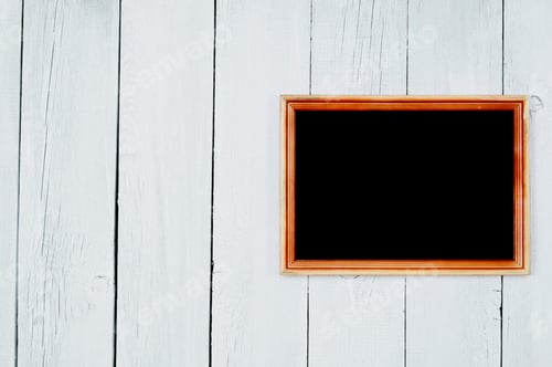 Preview: The wooden tablet for your text. The wooden background is painted by a white paint.