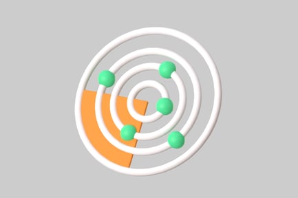 Visualização: Alvo circular com visualização de dados