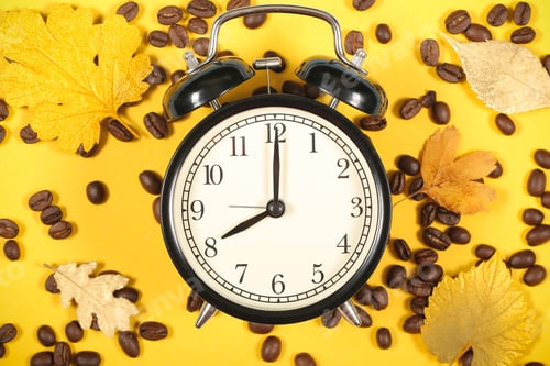 Preview: Clock Alarm Clock Black On Bright Background