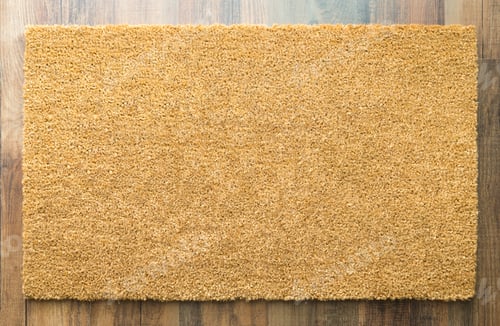 Preview: Blank Welcome Mat On Wood Floor