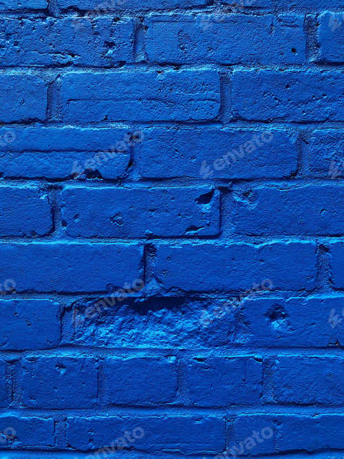 Preview: Royal blue painted brick wall