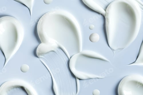 Preview: pattern cosmetic smears cream texture on pastel background