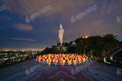 Preview: Temple in Thailand. Thai architecture building. Famous tourist attraction landmark.