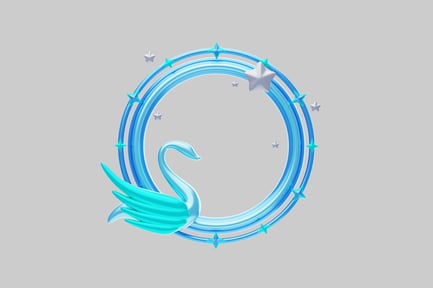 Preview: Blue swan frosting decoration