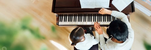 Preview: Piano Lesson Wide Banner with Copy Space
