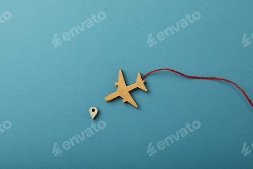 Preview: Concept of travel and adventure, plane near his destination
