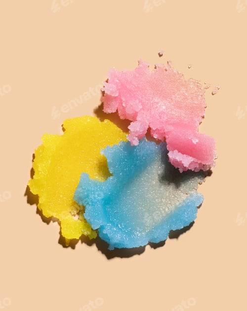 Preview: scrub cream texture on beige background skin care concept