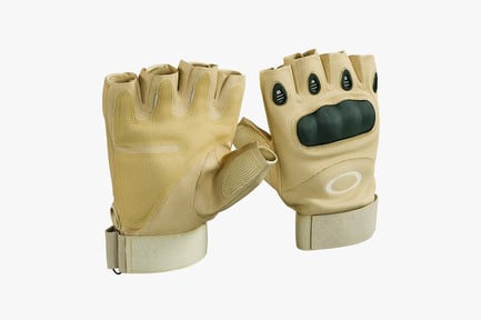 Preview: Tactical Fingerless Gloves: Sand Leather, Military Grade