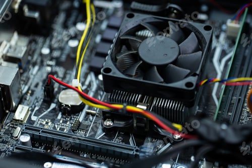 Preview: Electronic control panel, laptop motherboard repair in the service center.