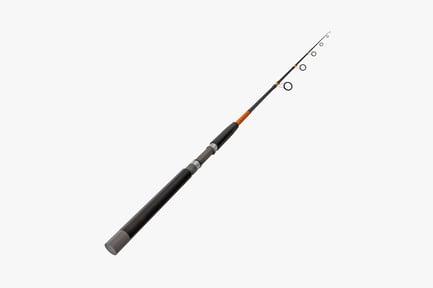 Preview: Fishing rod with orange and black stripe and ringed handle