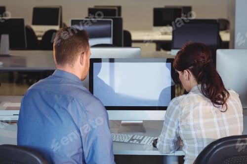 Preview: Mature students using computer