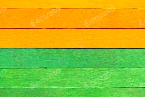 Preview: Bright bicolor background from orange and green wooden planks.