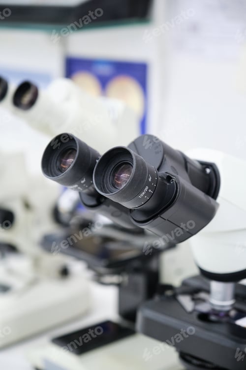 Preview: Close up of microscopes in a laboratory.