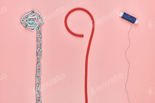 Preview: Chain, braided nylon rope and thread