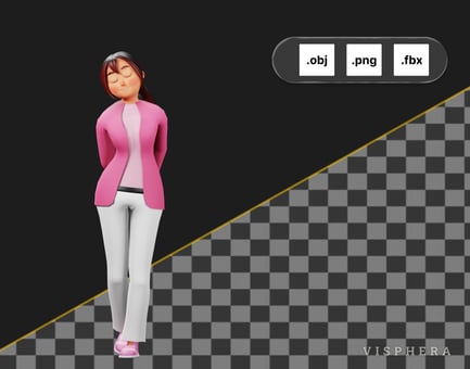 Preview: Stylized Cute Girl 3D Character