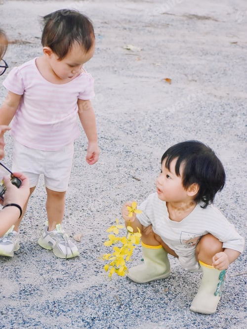 Preview: Cute little kid playing in the park, Sweet Little baby boy enjoying