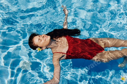 Preview: Bikini woman water female swim beauty blue person girl summer pool