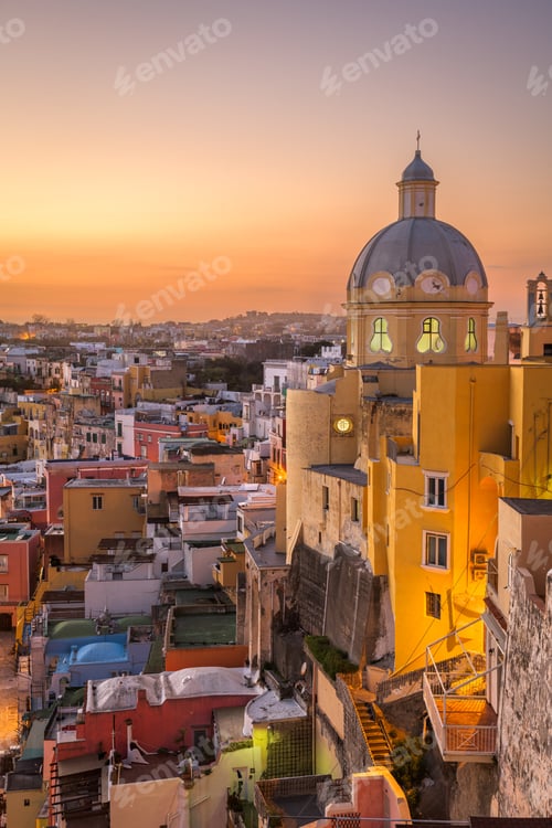 Preview: Procida, Italy Old Town Skyline in the Mediterranean Sea