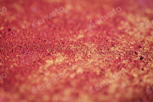 Preview: macro photo surface of red concrete inflow with yellow splashes background