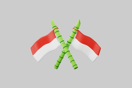 Preview: Indonesia flags bamboo independence day