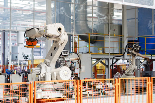 Preview: Industrial photo of Robot working on modern factory.