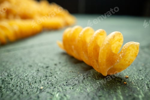 Preview: Side view of raw pasta on dark color background with free space