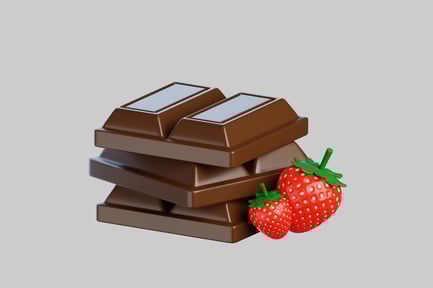 Preview: Stack of Chocolate Bars and Strawberries