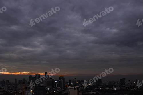 Preview: View of the modern Bangkok city during sunset