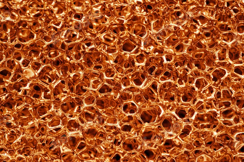 Preview: Background And Abstract Twisted Or Tangled Mesh Texture Of Synthetic Material Closeup Red Color