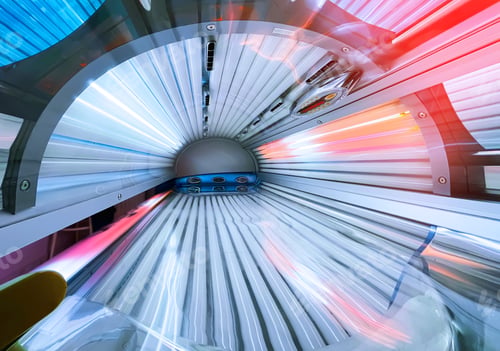 Preview: Inside view of Tanning Bed UV solarium light for skin darkening