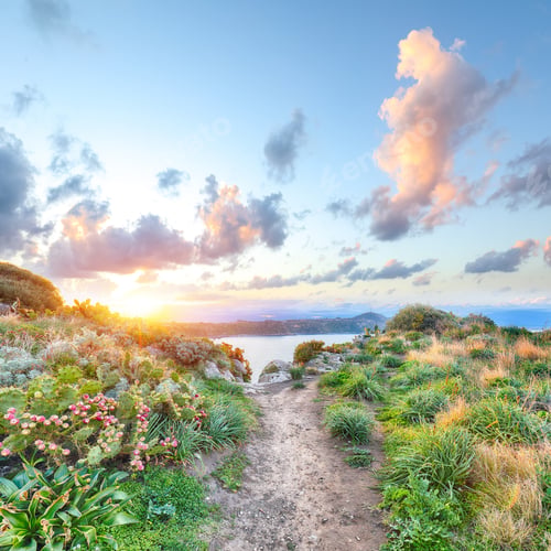 Preview: Awesome spring view on the the cape Milazzo panorama of nature reserve.