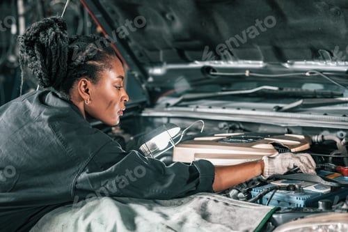 Preview: Auto mechanics check battery, diagnose issues, repair,replace parts. Inspect electrical components.