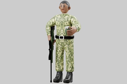 Preview: Soldier with rifle and grenade