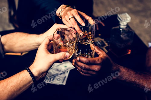 Preview: Group of people hang out drinks together