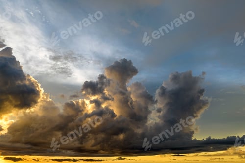 Preview: Colorful evening landscape with soft pastel coloured cloudscape