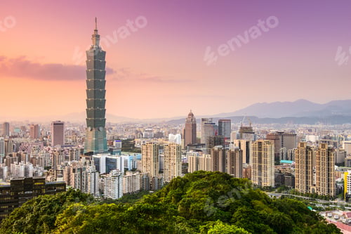 Preview: Taipei, Taiwan - January 9, 2013: Downtown Skyline Of Taipei.