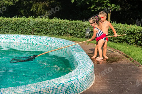 Preview: Children Clean The Pool Of Leaves