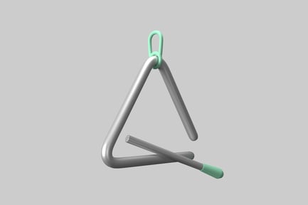 Vista previa: Triángulo musical con instrumento percutor