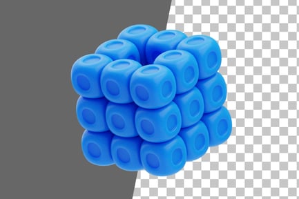 Preview: Rounded Block Cluster 3D Icon
