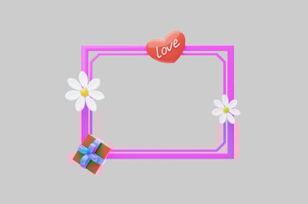 Preview: Love themed desktop frame decoration