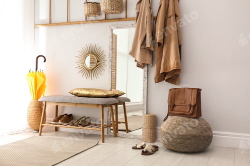 Preview: Cozy hallway interior with new stylish furniture
