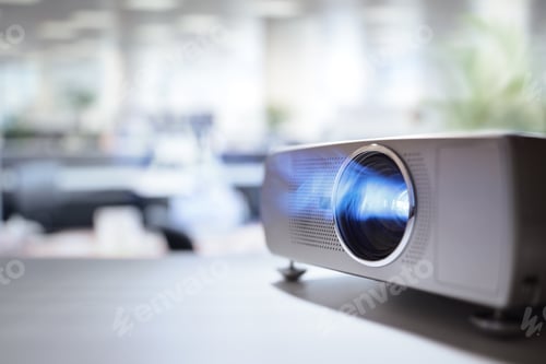 Preview: Presentation with lcd video projector in office